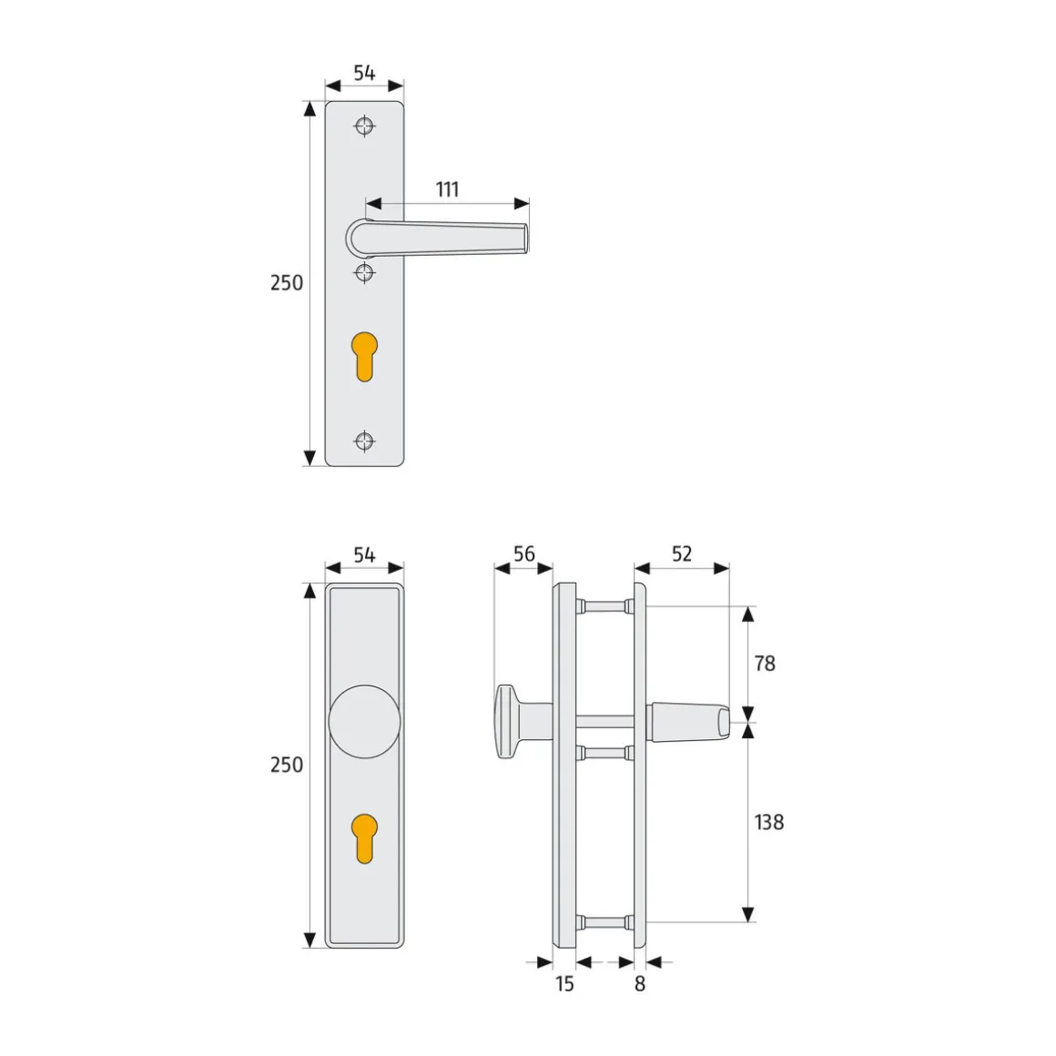 Abus Schutzbeschlag HLN 414 F1 beidseitig