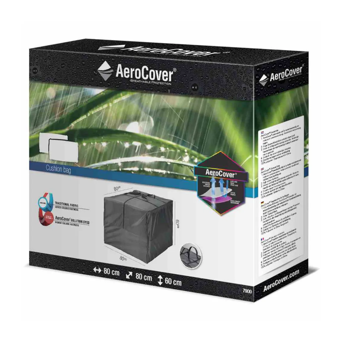 AeroCover Kissen-Schutz-Tasche für Loungekissen 80 x 80 x 56 cm anthrazit zur Indoor-Nutzung