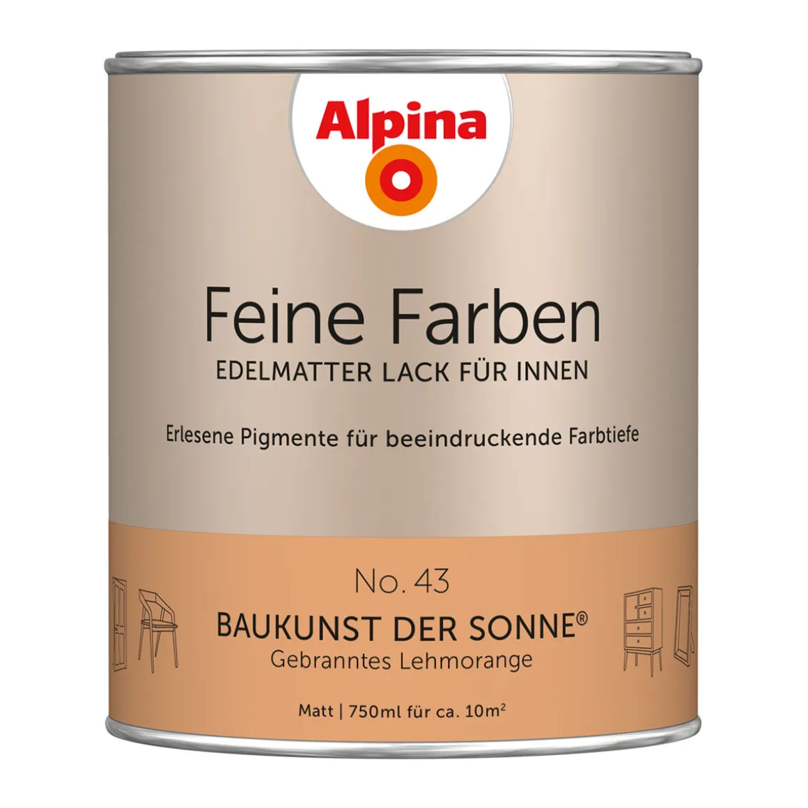 Alpina Buntlack Feine Farben Lack No 43 Baukunst der Sonne edelmatt 750ml