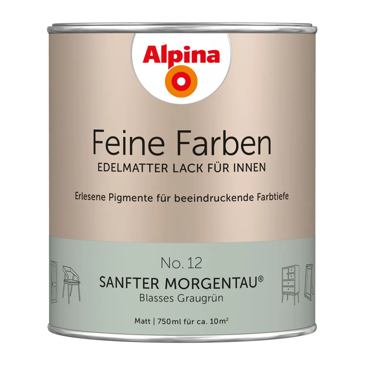 Alpina Buntlack Feine Farben Lack No 12 Sanfter Morgentau edelmatt 750ml