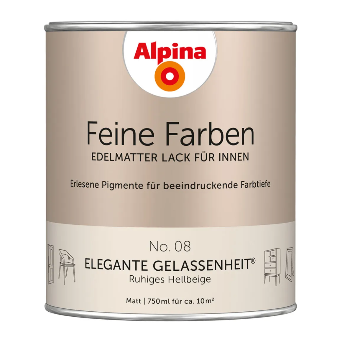 Alpina Buntlack Feine Farben Lack No 08 Elegante Gelassenheit edelmatt 750ml