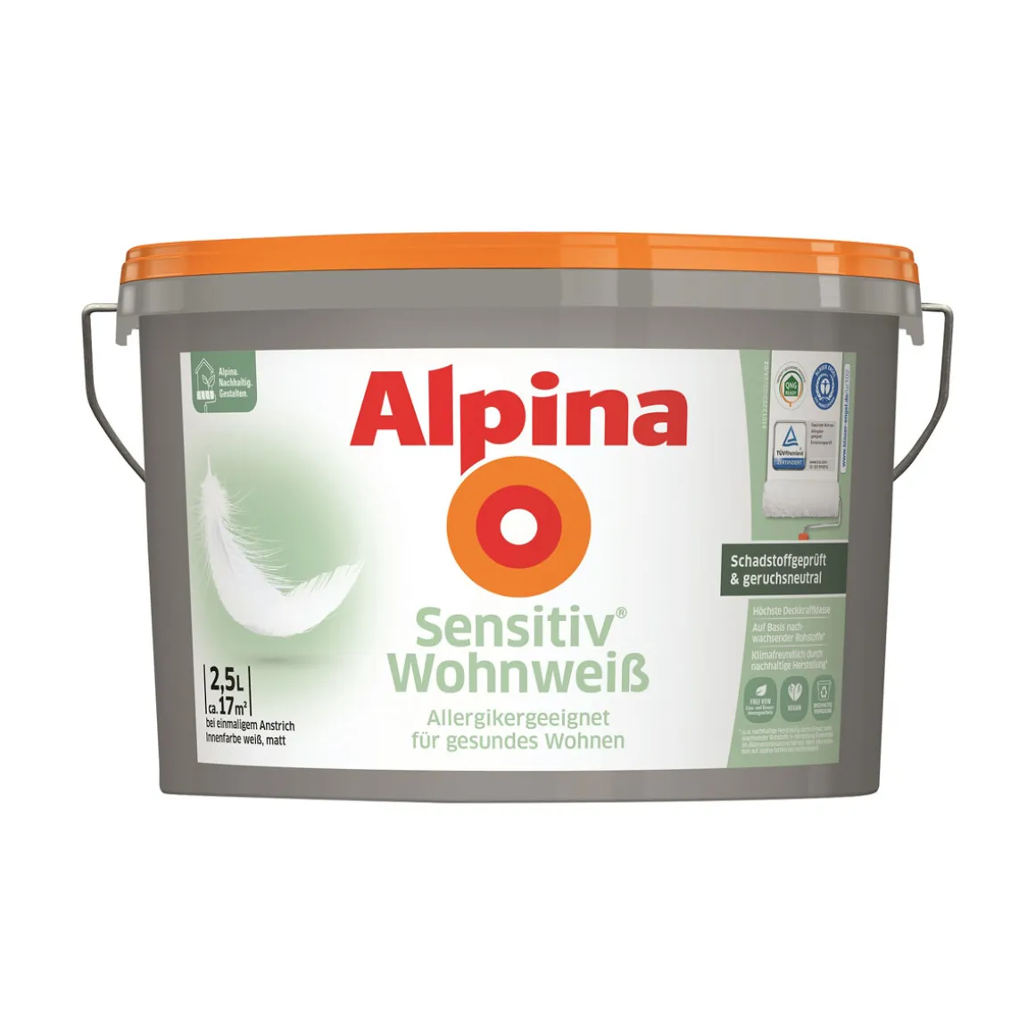 Alpina Wandfarbe Sensitiv Wohnweiß 2,5 L
