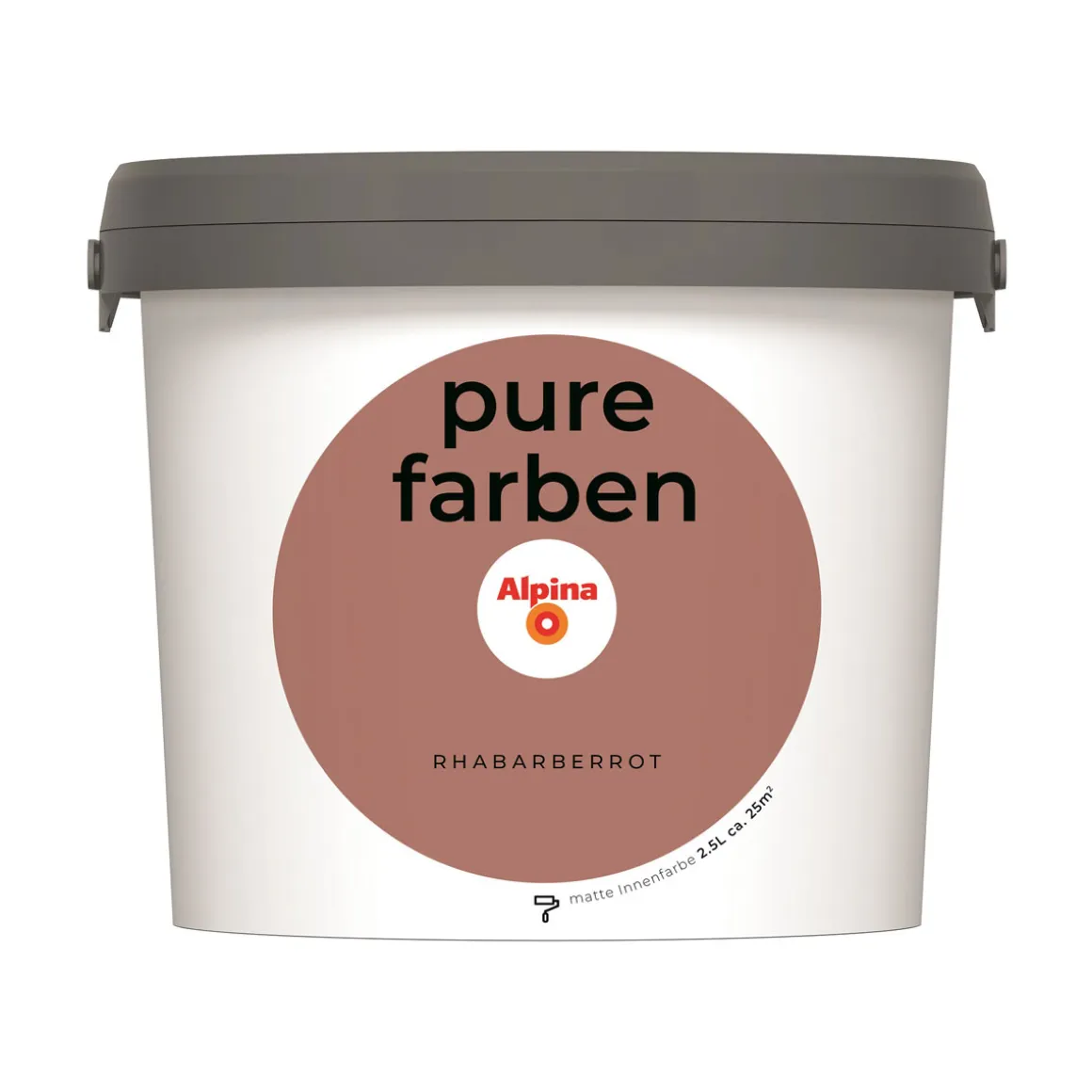Alpina Innenfarbe pure farben 2,5 L Rhabarberrot matt