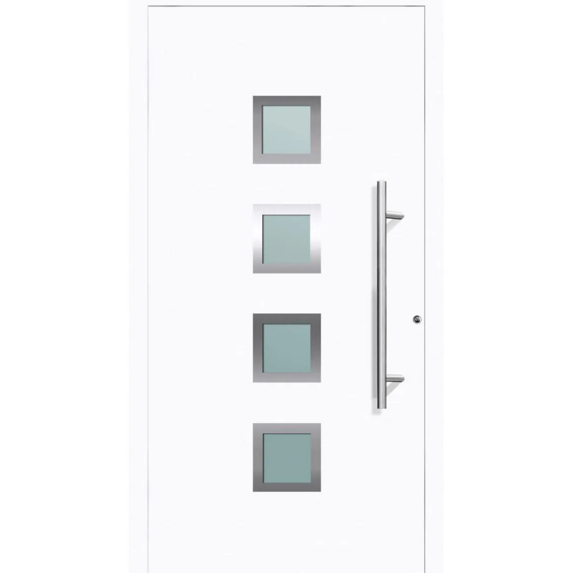 Aluminium Sicherheits-Haustür Mailand Exklusiv 75 mm weiß 110 x 210 cm Anschlag rechts inkl Griffset