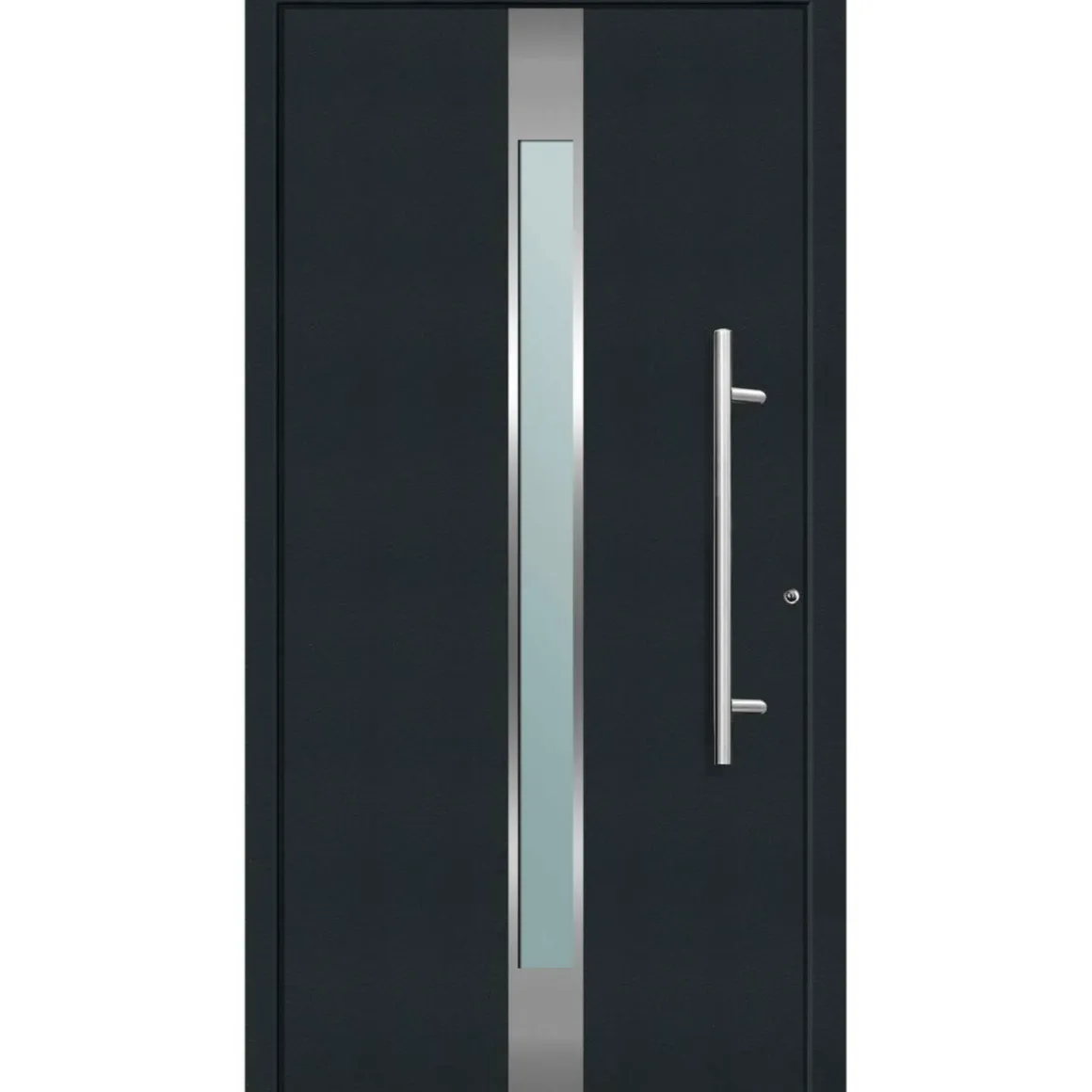 Aluminium Sicherheits-Haustür Rimini Superior 60 mm anthrazit 110 x 210 cm Anschlag rechts inkl Griffset