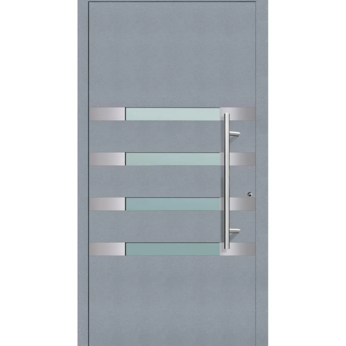 Aluminium Sicherheits-Haustür Brescia Exklusiv 75 mm grau 110 x 210 cm Anschlag rechts inkl Griffset