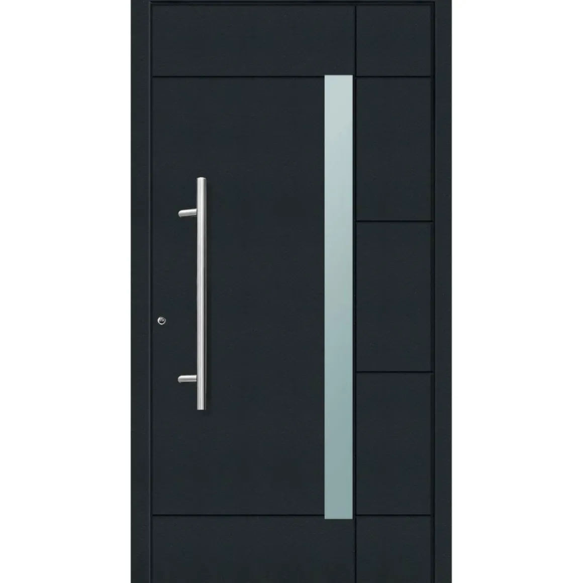 Aluminium Sicherheits-Haustür Vicenza Superior 60 mm anthrazit 110 x 210 cm Anschlag links inkl Griffset