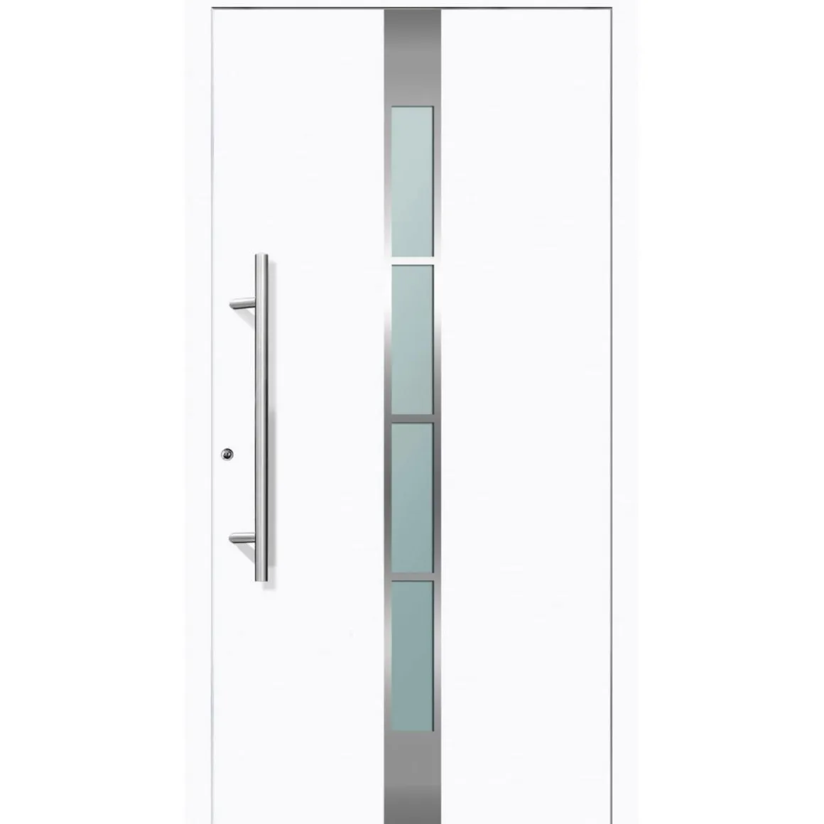 Aluminium Sicherheits-Haustür Ferrara Exklusiv 75 mm weiß 110 x 210 cm Anschlag links inkl Griffset