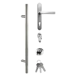 Aluminium Sicherheits-Haustür Como Superior grau 100 x 210 x 6 cm links
