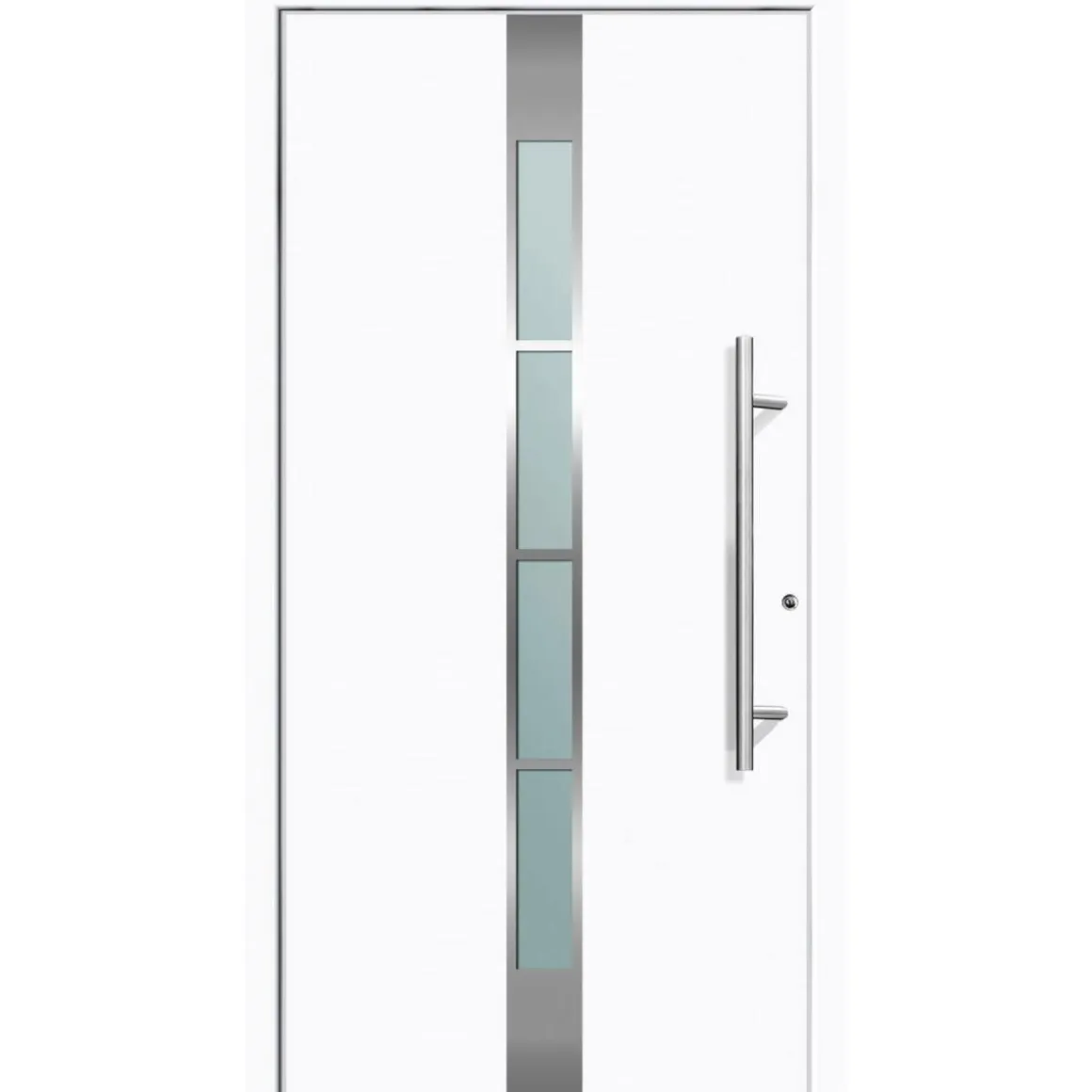 Aluminium Sicherheits-Haustür Ferrara Superior 60 mm weiß 110 x 210 cm Anschlag rechts inkl Griffset