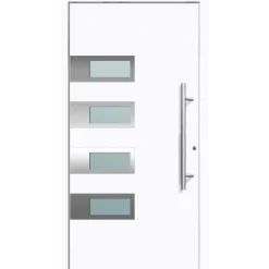 Aluminium Sicherheits-Haustür Neapel Superior 60 mm weiß 110 x 210 cm Anschlag rechts inkl Griffset