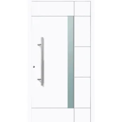 Aluminium Sicherheits-Haustür Vicenza Exklusiv 75 mm weiß 100 x 210 cm Anschlag links inkl Griffset