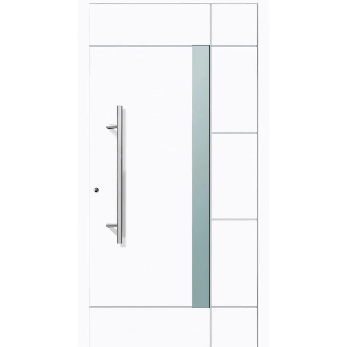 Aluminium Sicherheits-Haustür Vicenza Exklusiv 75 mm weiß 100 x 210 cm Anschlag links inkl Griffset