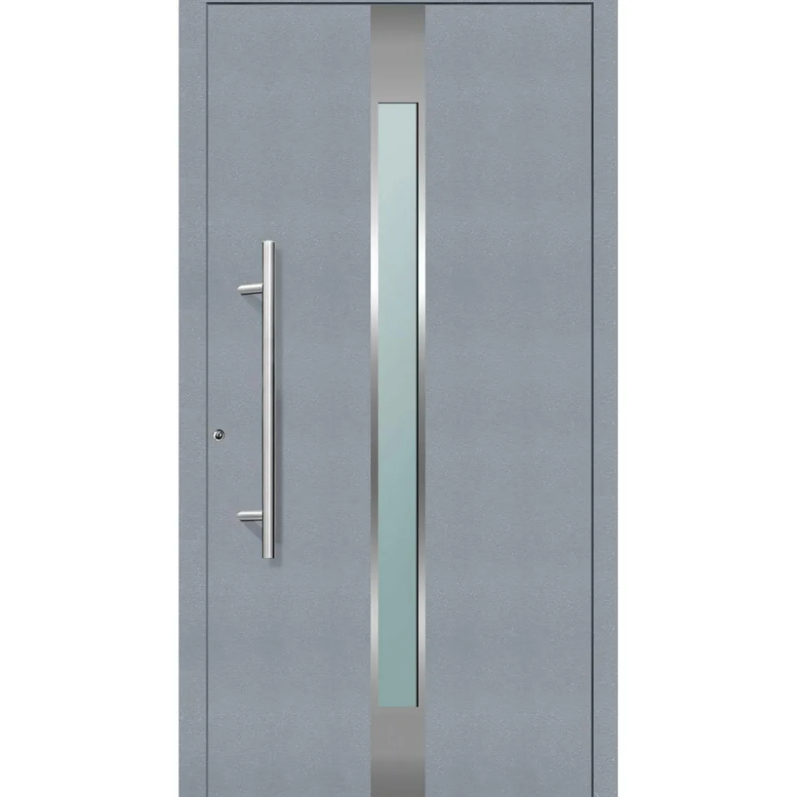 Aluminium Sicherheits-Haustür Rimini Exklusiv 75 mm grau 110 x 210 cm Anschlag links inkl Griffset