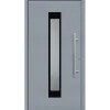 Aluminium Sicherheits-Haustür Salerno Superior 60 mm grau 100 x 210 cm Anschlag rechts inkl Griffset