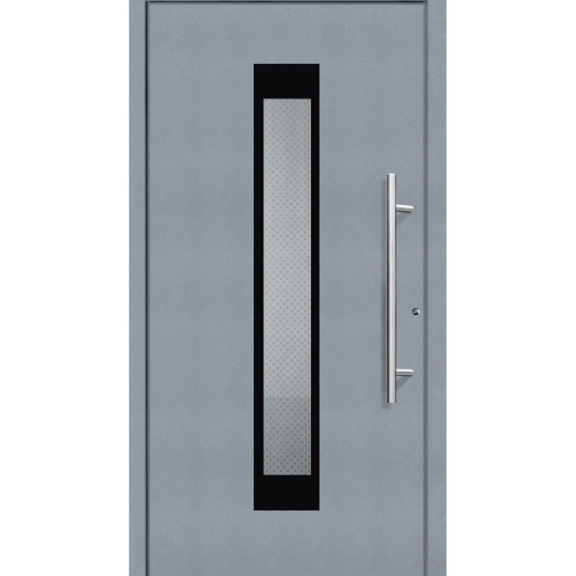 Aluminium Sicherheits-Haustür Salerno Superior 60 mm grau 100 x 210 cm Anschlag rechts inkl Griffset