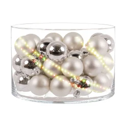 Ambientis Glaskugeln 6 cm silber weiß Mix