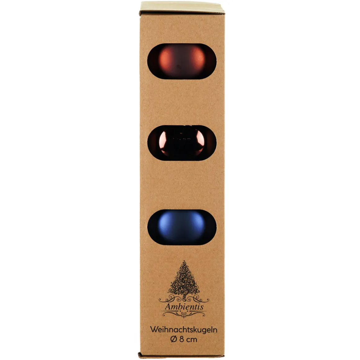 Ambientis Glaskugeln 8 cm braun/blau Mix