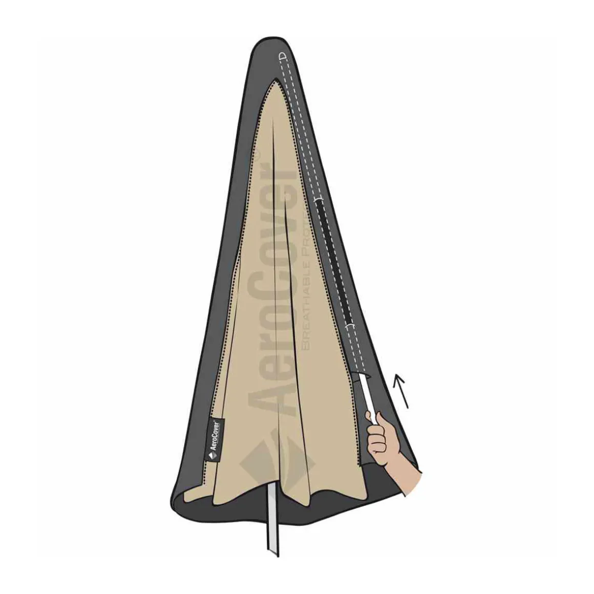 A-Schirmhülle AeroCover 250 x 55/60 cm atmungsaktiv