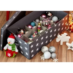 Aufbewahrungsbox für z.B Weihnachtskugeln weiß 30 Fächer