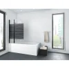 Aurlane Badewannenfaltwand Black Elegance Streifen 100 x 140 cm