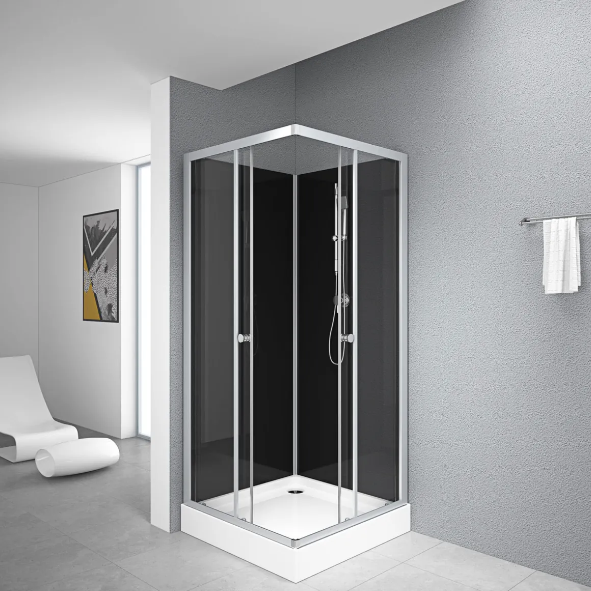 Aurlane Designdusche Soft 80 x 80x 195 cm