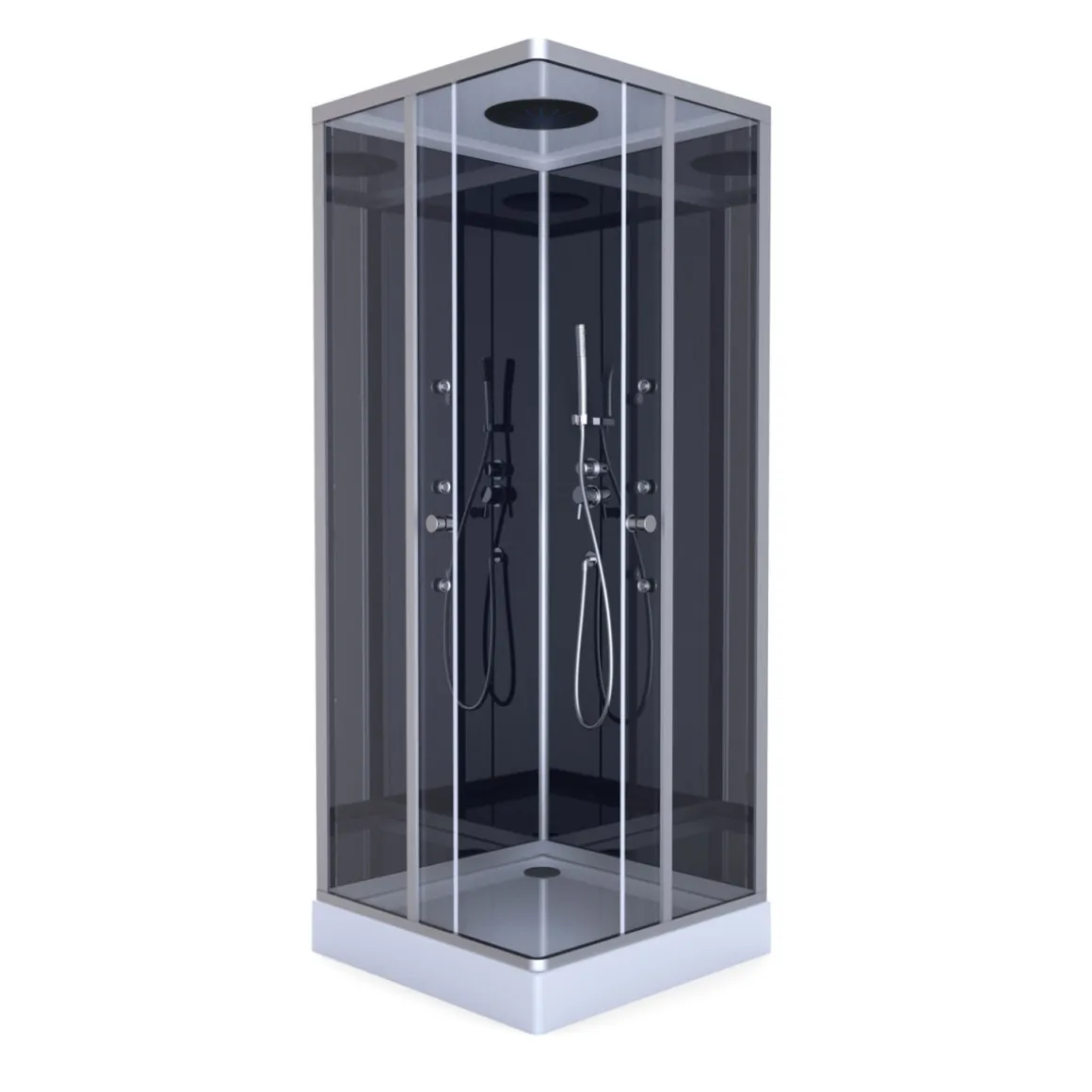 Aurlane Komplettdusche Colours Black 90 x 90 x 215 cm