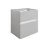 BADMOBIL Waschtischunterschrank FOTON 60 x 65 x 42 cm 2 Schubladen mit Softclose dimmbare LED-Beleuchtung mit Bewegungsmelder hellgrau