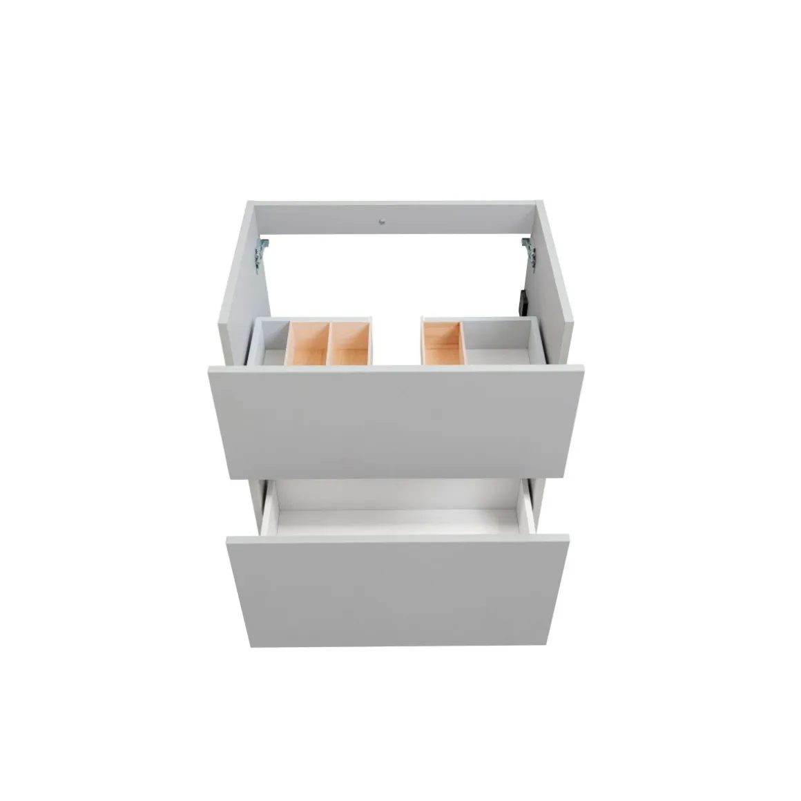 BADMOBIL Waschtischunterschrank FOTON 60 x 65 x 42 cm 2 Schubladen mit Softclose dimmbare LED-Beleuchtung mit Bewegungsmelder hellgrau