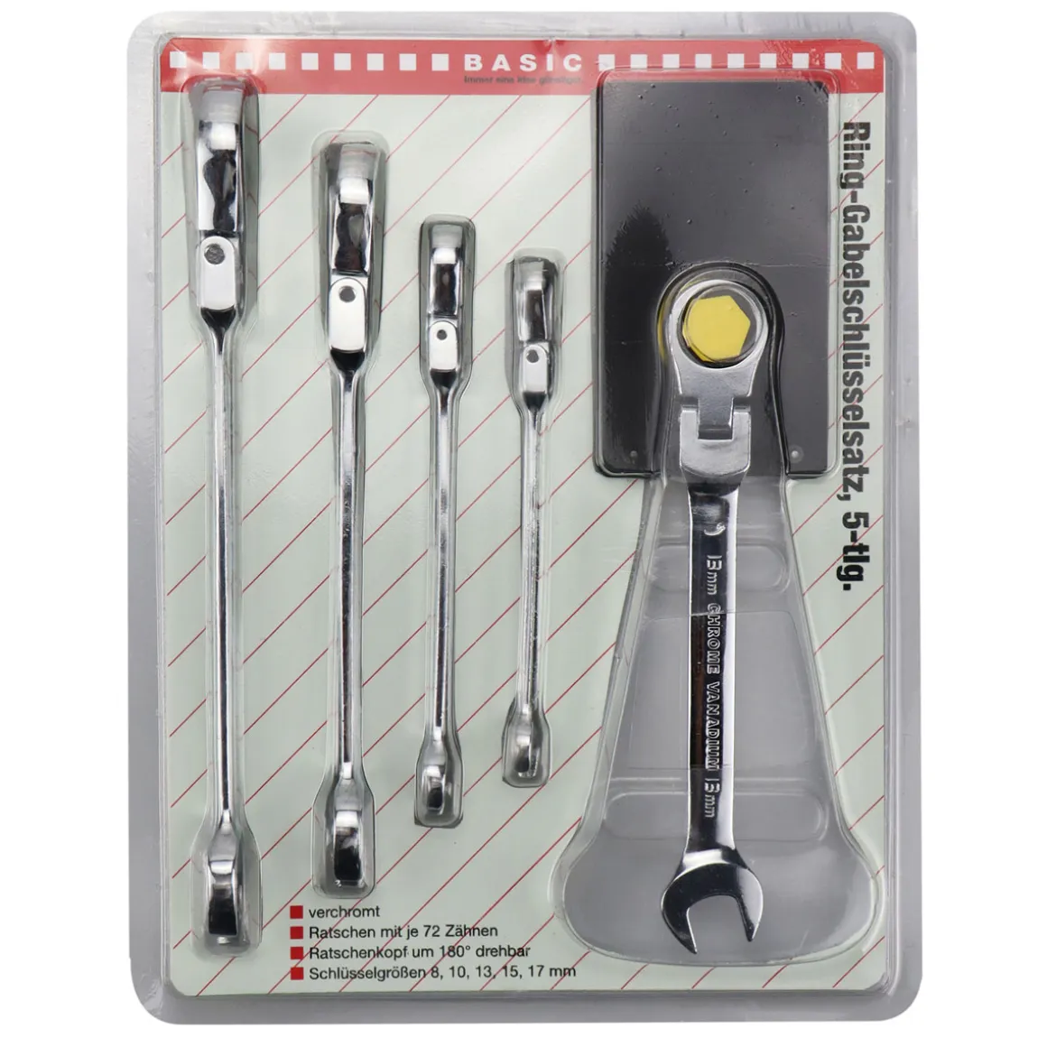 Basic Ring-Gabel-Schlüsselsatz 5 teilig