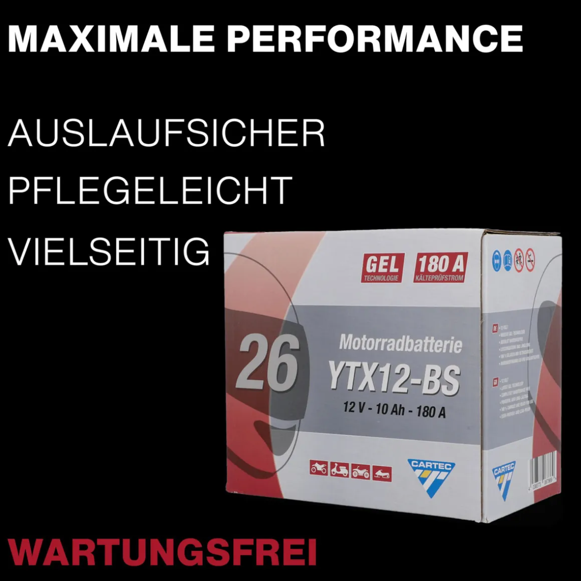 Batterie GEL YTX12-BS 12Ah 240A