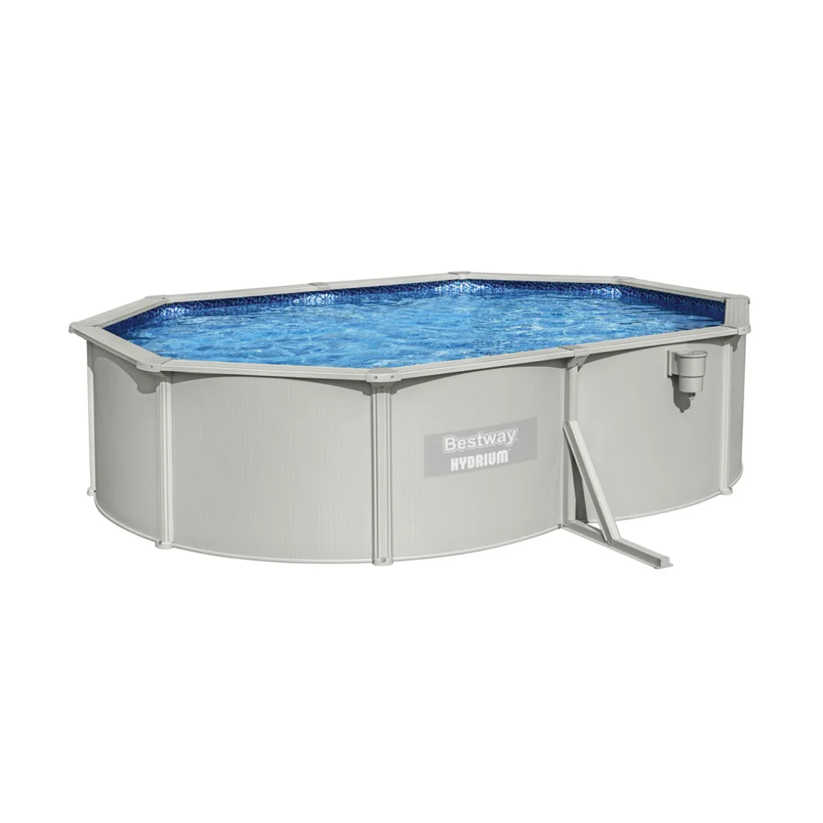 Bestway Stahlwandpool-Set Hydrium oval grau 500 x 120 x 360 cm