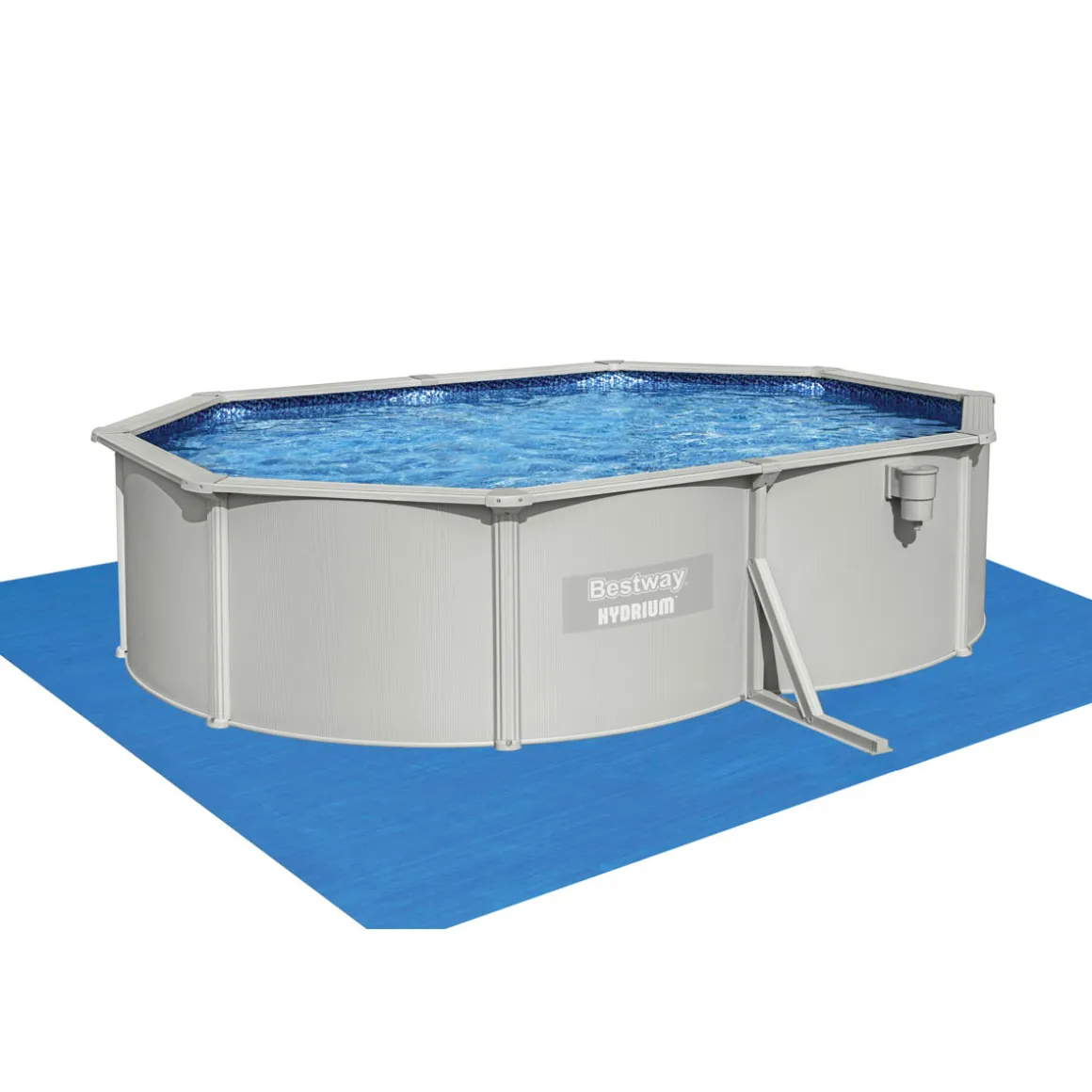 Bestway Stahlwandpool-Set Hydrium oval grau 500 x 120 x 360 cm