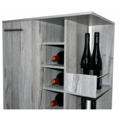 Better Home Weinregal mit feststellbaren Rollen grau marmoriert 37 x 60 x 82 cm
