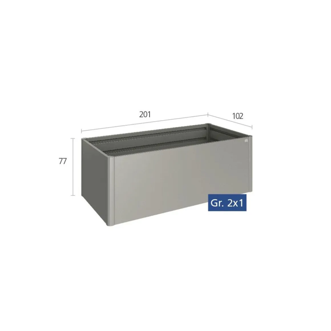 Biohort Hochbeet 2 x 1 dunkelgrau-metallic