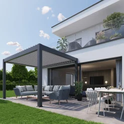 Biohort Pergola Gr. 3,5 x 3,5 dunkelgrau/silber-metallic