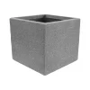 Blumenkasten Sandstone mit Ablaufloch eckig grau 35 x 32 cm