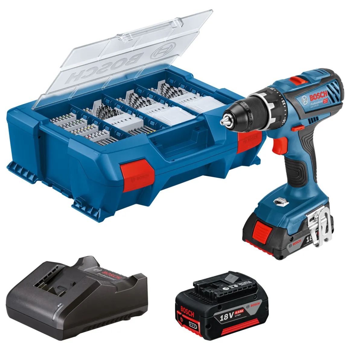Bosch Professional Akku-Bohrschrauber-Set GSR 18V-28 Professional 82-teiliges Zubehörset