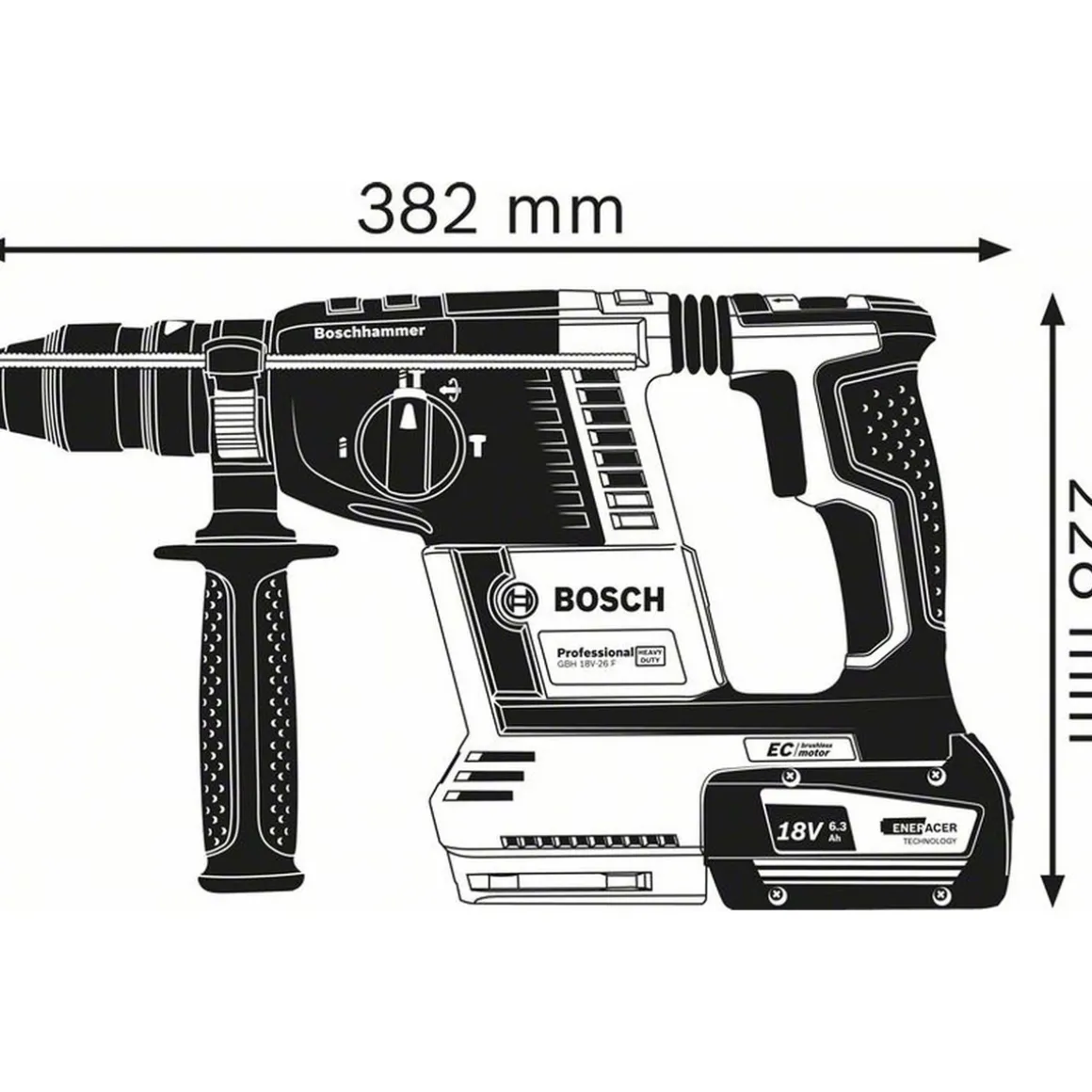 Bosch Professional Akku-Bohrhammer GBH 18V-26 F Professional SDS-plus