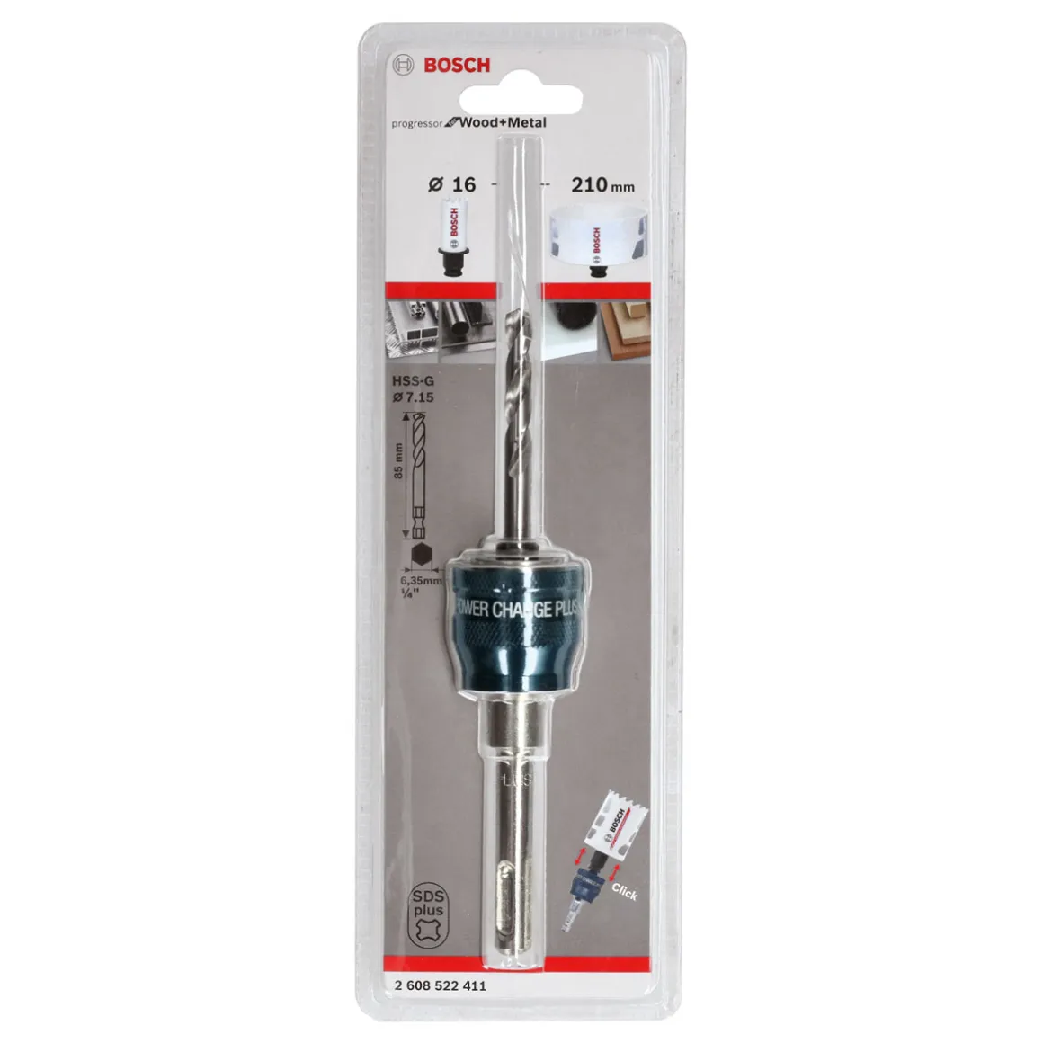 Bosch Professional PC Plus-Adapter SDS plus Bohrer HSS-G Durchmesser 7,15 x 85 mm