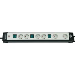 Brennenstuhl Steckdosenleiste Premium-Line 6-fach3 Schalter 3 m Kabel grau