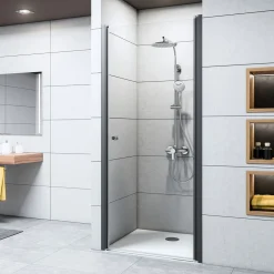 Breuer Drehtür Elana 6 für Nische Anschlag rechts schwarz matt Terrazzo 1000 mm