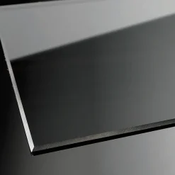 Breuer Drehtür mit Festteil Panorama für Seitenwand Anschlag rechts alu chromeffekt grau getönt 900 mm