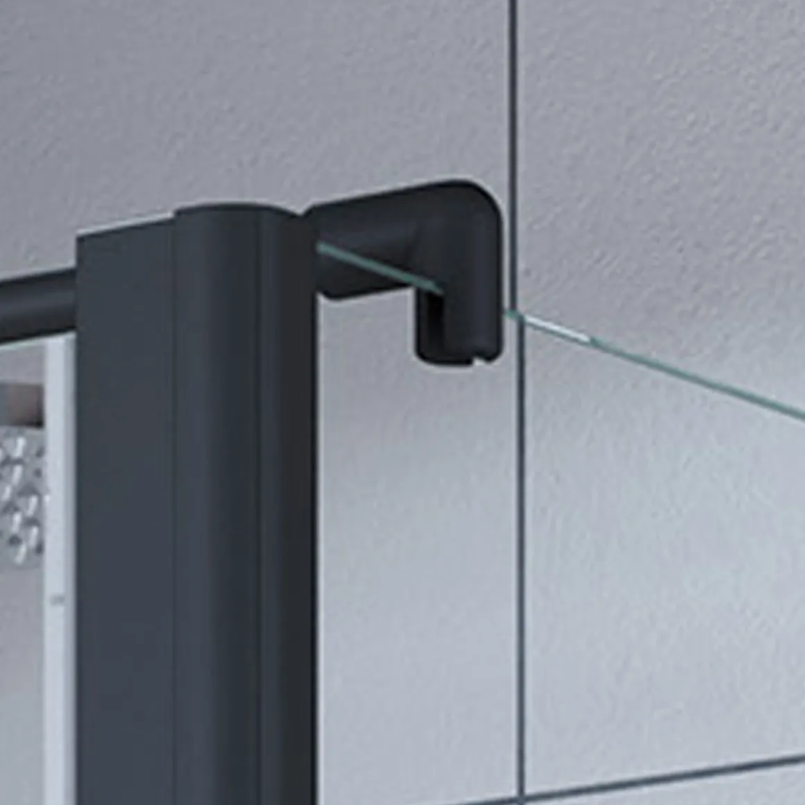 Breuer Seitenwand Elana 6 für Drehtür oder Pendeltür schwarz matt Grau getönt 750 mm