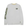 CAT Langarmshirt Banner cream Gr. M