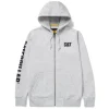 CAT Zip Hoodie Banner Gr. L grau