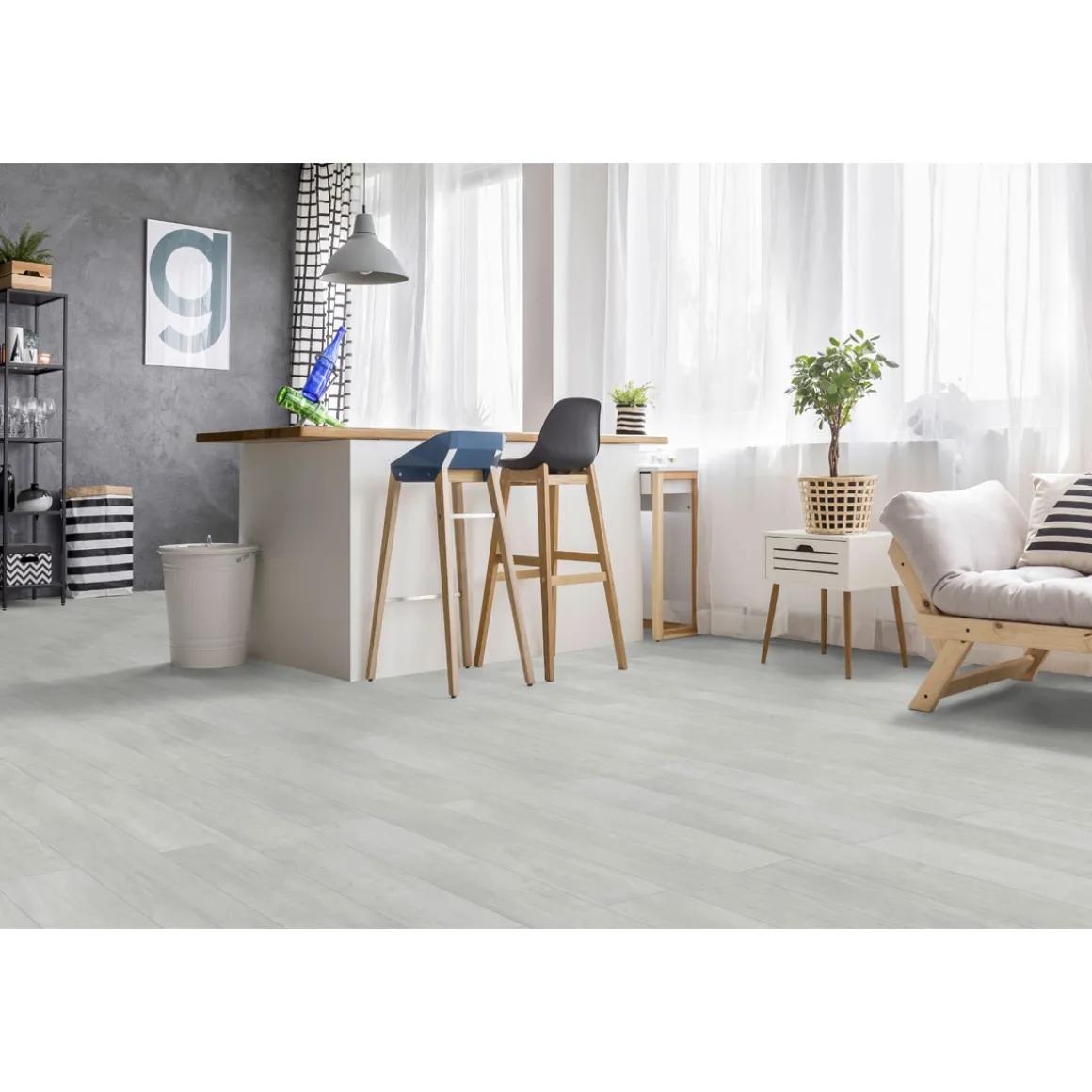Classen Vinylboden Green Vinyl Pinie weiss 1290 x 173 x 4 mm
