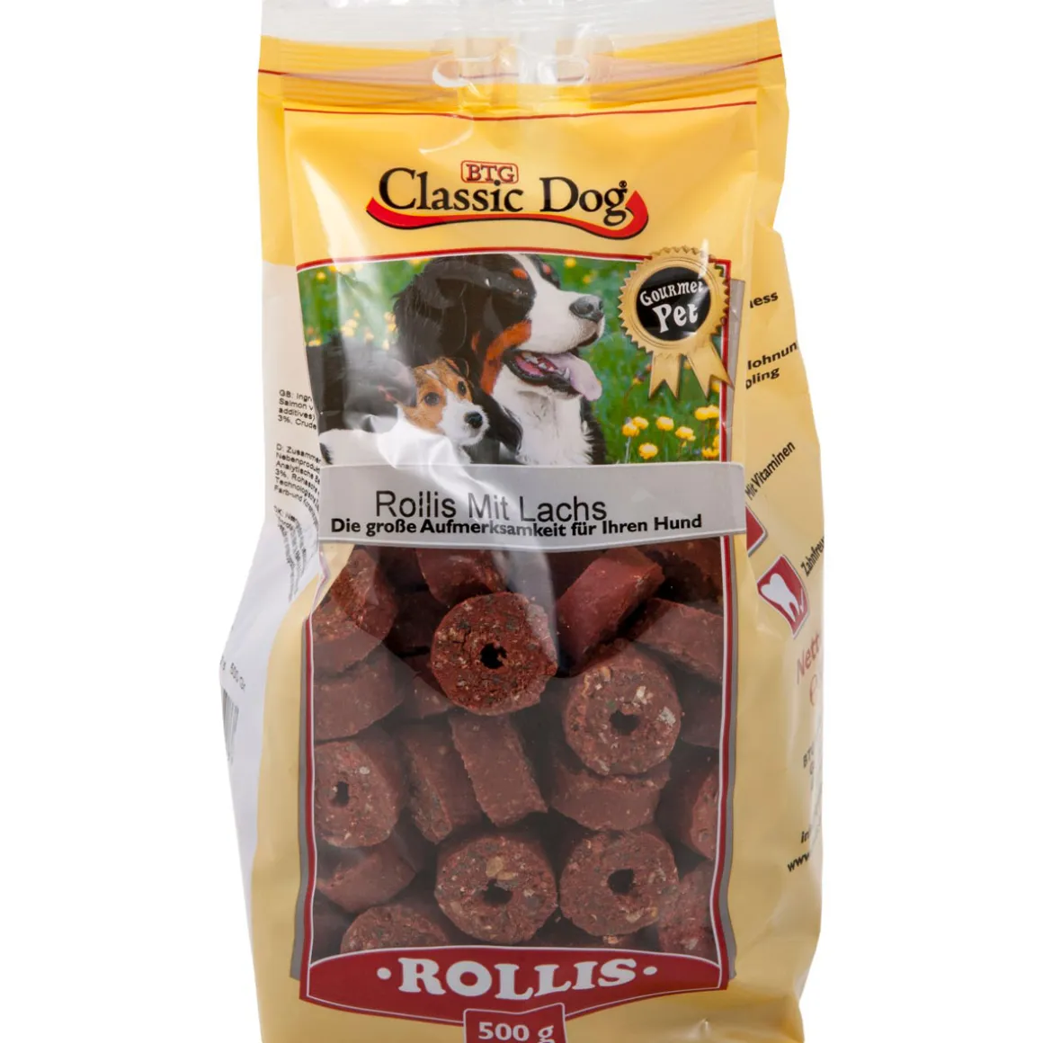 Classic Dog Snack Rollis mit Lachs 500g