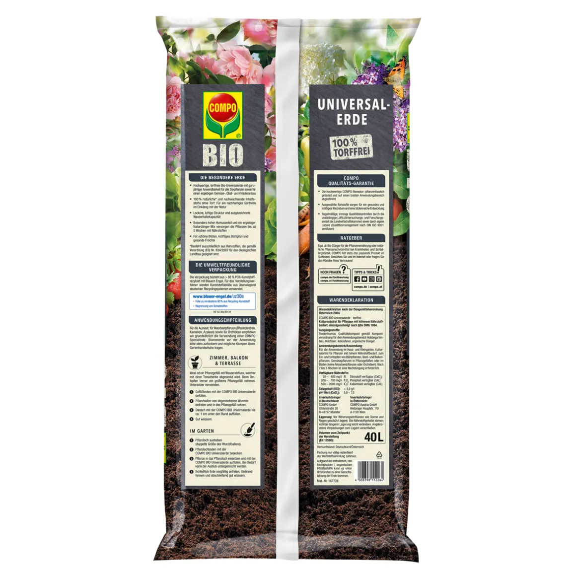 Compo Bio Mediterrane Erde torffrei 40 L