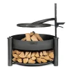 CookKing Feuerschale Montana X inkl. Holzlager & Zubehör 88x110cm Schwarz